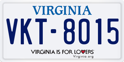 VA license plate VKT8015