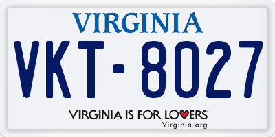 VA license plate VKT8027