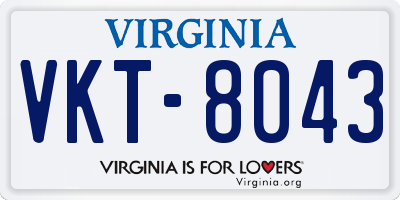 VA license plate VKT8043