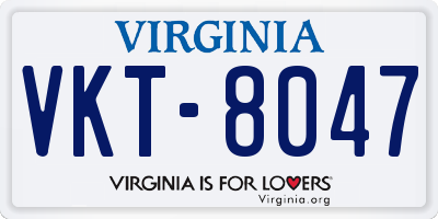 VA license plate VKT8047