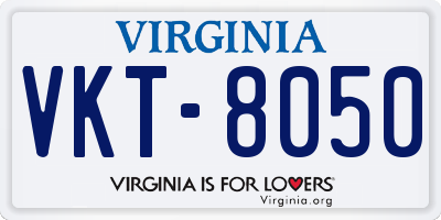 VA license plate VKT8050