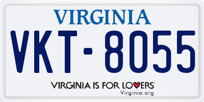 VA license plate VKT8055
