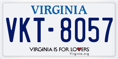 VA license plate VKT8057