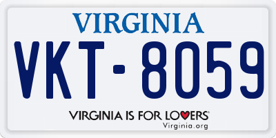 VA license plate VKT8059
