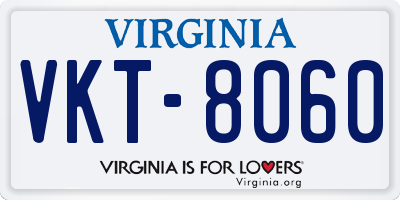 VA license plate VKT8060