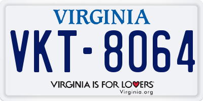 VA license plate VKT8064