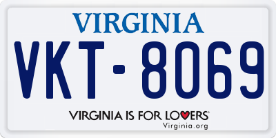VA license plate VKT8069