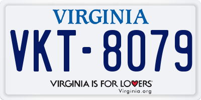 VA license plate VKT8079