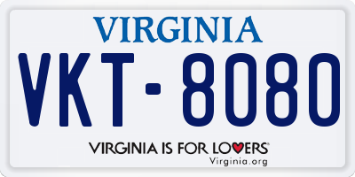 VA license plate VKT8080