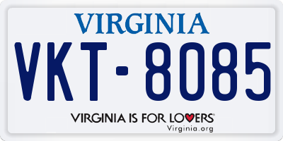 VA license plate VKT8085