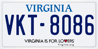 VA license plate VKT8086