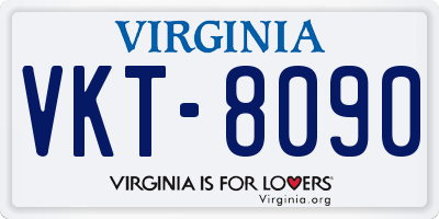VA license plate VKT8090