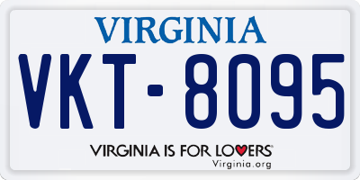VA license plate VKT8095