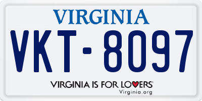 VA license plate VKT8097