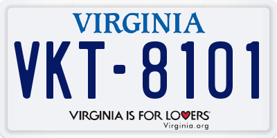 VA license plate VKT8101