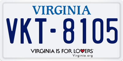 VA license plate VKT8105