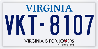 VA license plate VKT8107