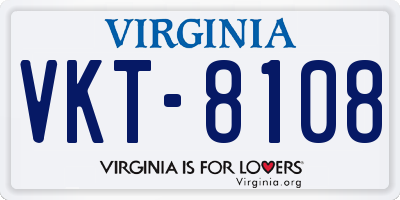 VA license plate VKT8108