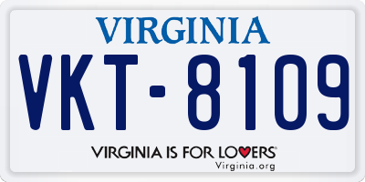 VA license plate VKT8109