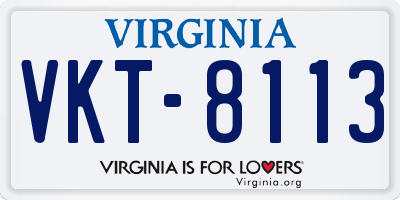 VA license plate VKT8113