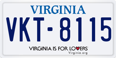 VA license plate VKT8115