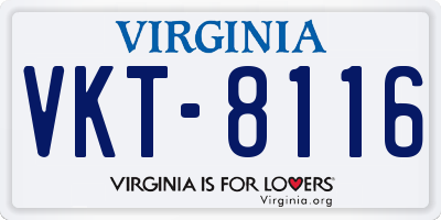 VA license plate VKT8116