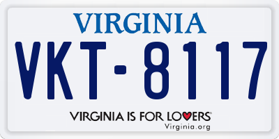 VA license plate VKT8117