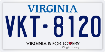 VA license plate VKT8120