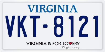 VA license plate VKT8121