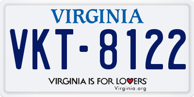 VA license plate VKT8122