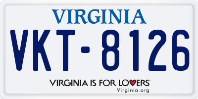 VA license plate VKT8126