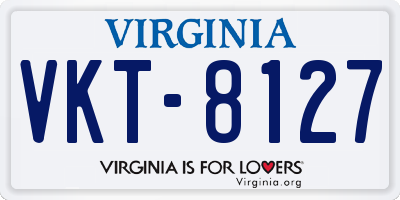 VA license plate VKT8127