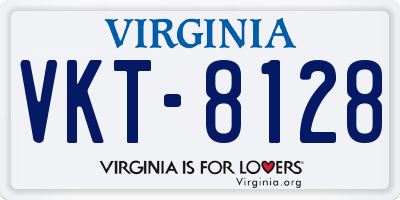VA license plate VKT8128