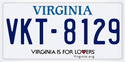 VA license plate VKT8129