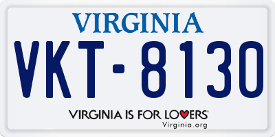 VA license plate VKT8130