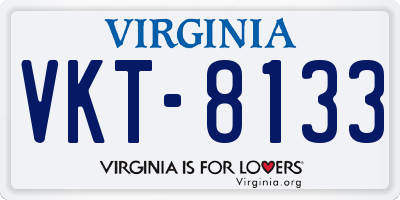 VA license plate VKT8133
