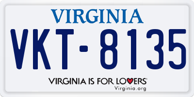 VA license plate VKT8135