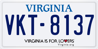 VA license plate VKT8137