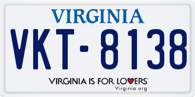 VA license plate VKT8138