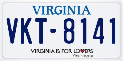 VA license plate VKT8141