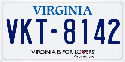 VA license plate VKT8142