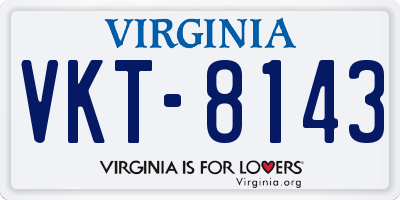 VA license plate VKT8143