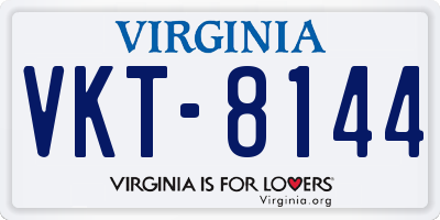 VA license plate VKT8144