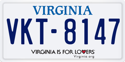 VA license plate VKT8147