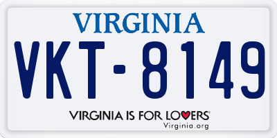 VA license plate VKT8149