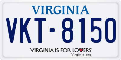 VA license plate VKT8150