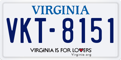 VA license plate VKT8151