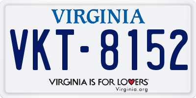 VA license plate VKT8152