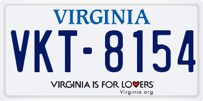 VA license plate VKT8154