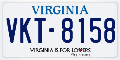 VA license plate VKT8158
